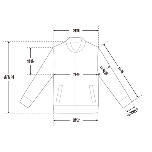사이즈 차트 가이드 이미지